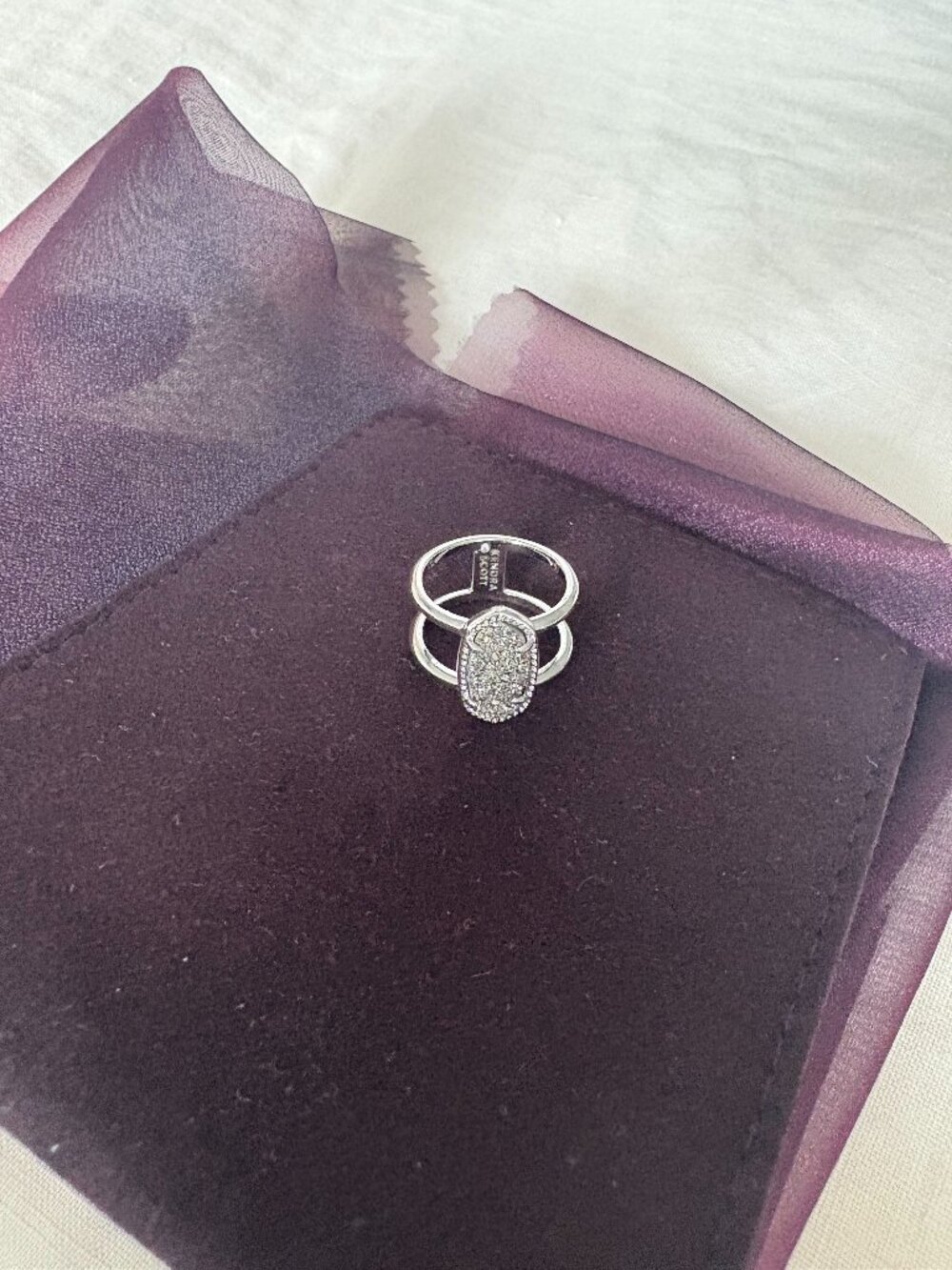 Kendra Scott Elyse Silver Ring in Platinum Drusy